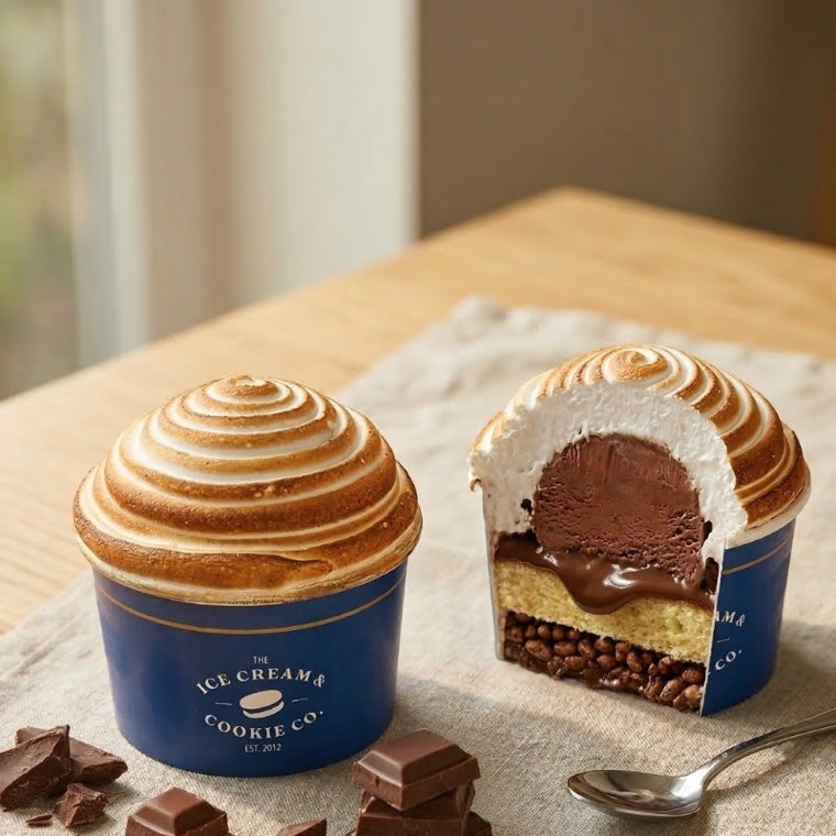 Layered ice cream dessert